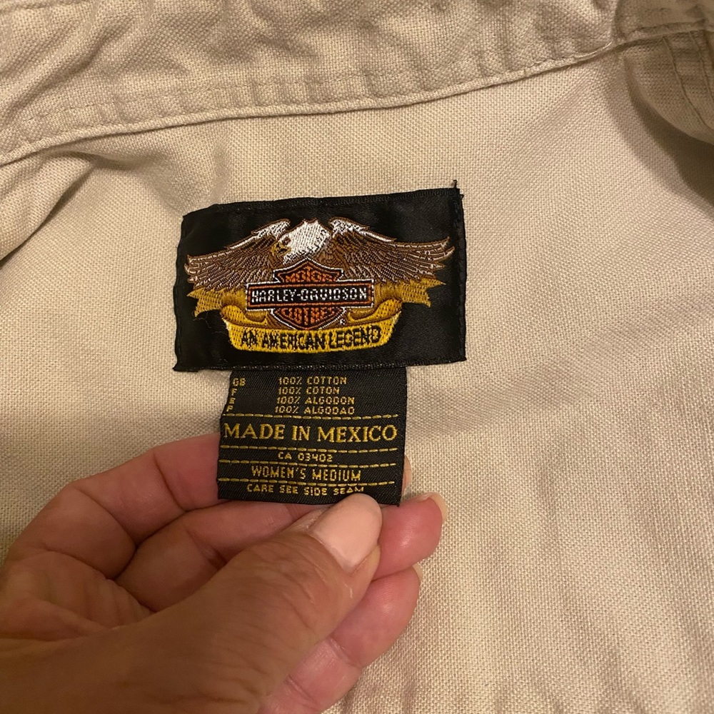 Tan Harley Davidson women’s long sleeve shirt - Picture 3 of 3